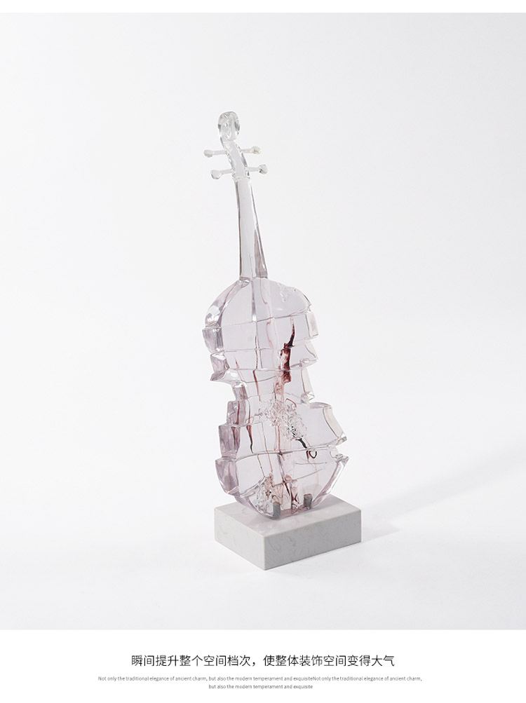 透明树脂工艺品小提琴装饰品的透明度非常好