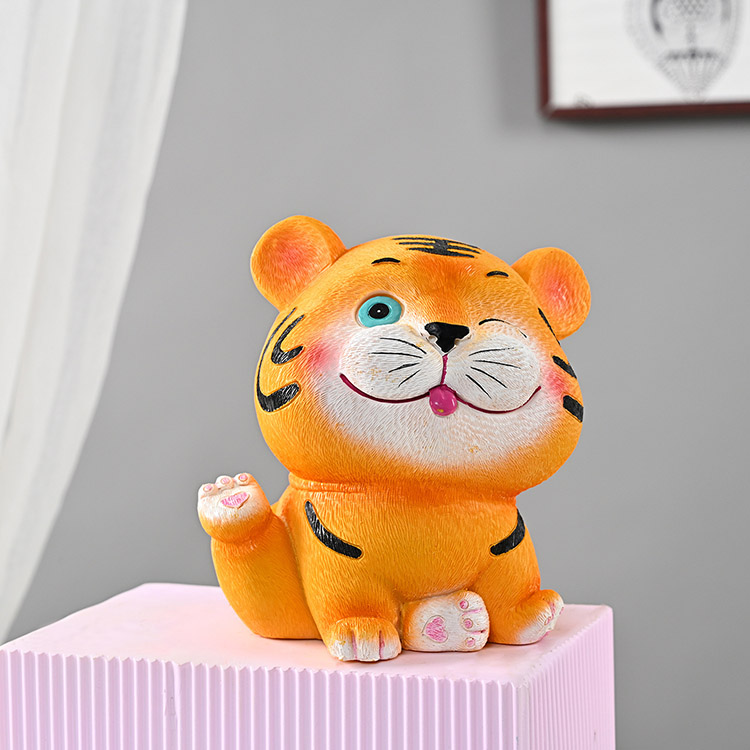 树脂工艺品虎储蓄罐摆件虎宝宝生日礼品单个展示