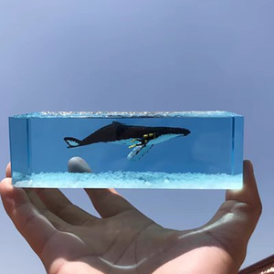 透明水晶工艺品现代家居车载海洋鲸鱼创意生日礼物