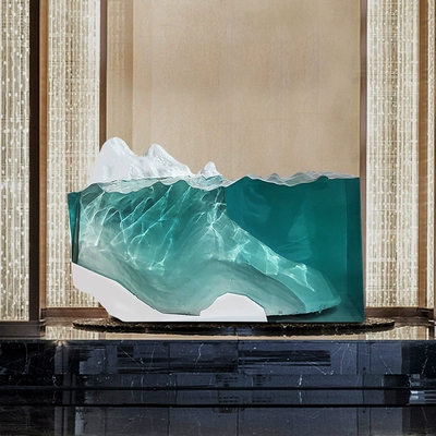 透明树脂工艺品雕塑现代海洋风格：酒店大堂别墅客厅落地装雕塑